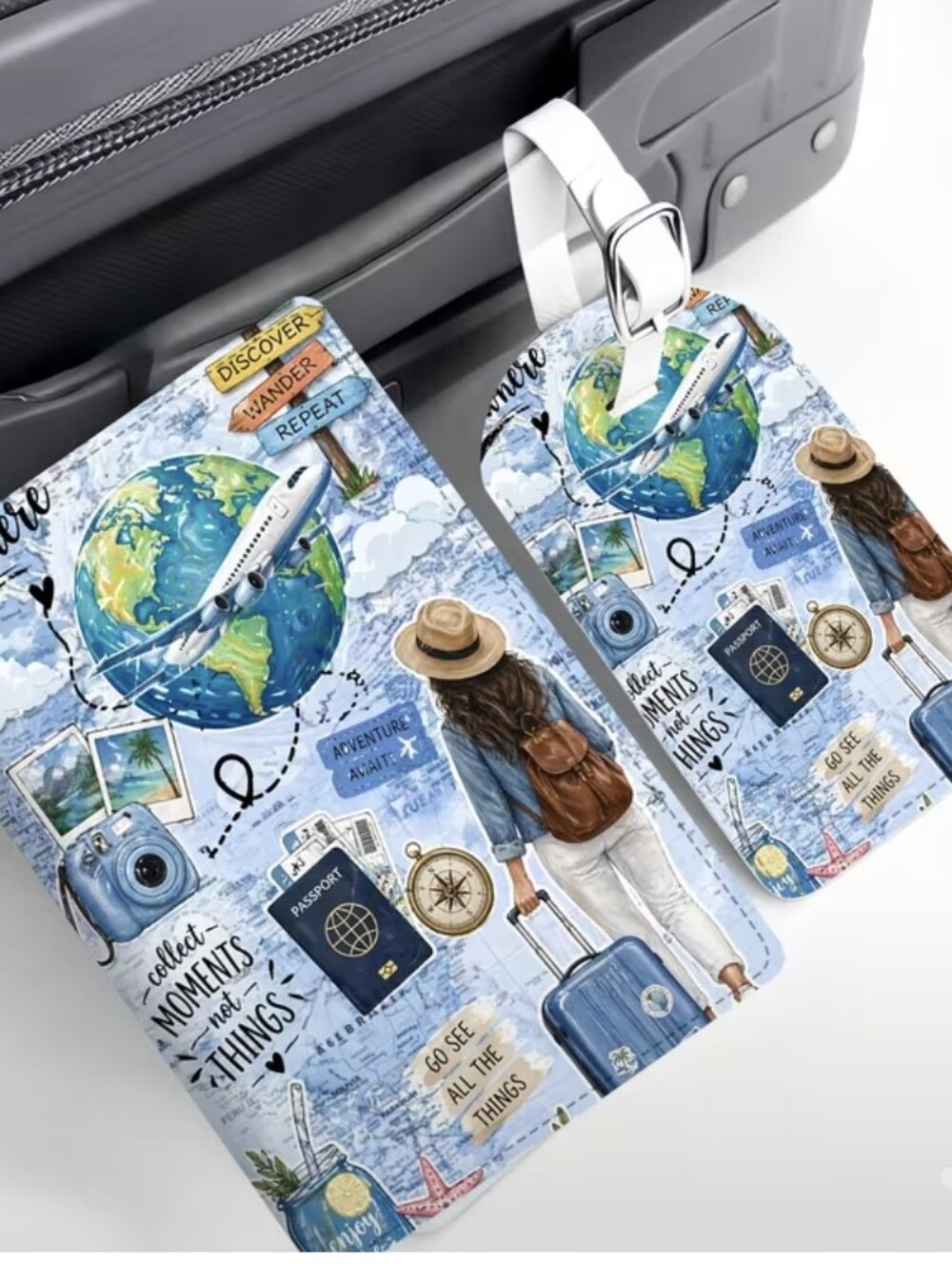 Beautiful Travel Passport & Luggage Tag Set NEW🌟Note Indents Inside Holder⬇️⬇️